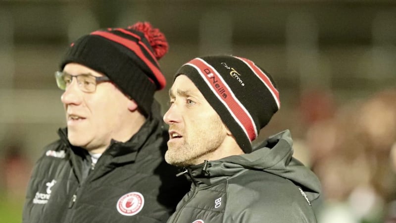 Tyrone managerial duo Feargal Logan and Brian Dooher 