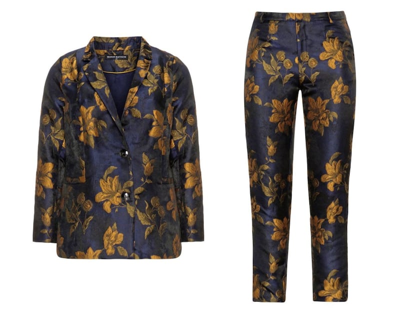 Navabi Jacquard Jacket, &pound;159.99, and Trousers, &pound;119.99, available from Navabi