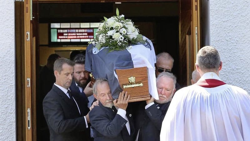 The funeral of Ivan Cooper took place at St Peter&#39;s Church in Culmore, Derry. Picture by Margaret McLaughlin 