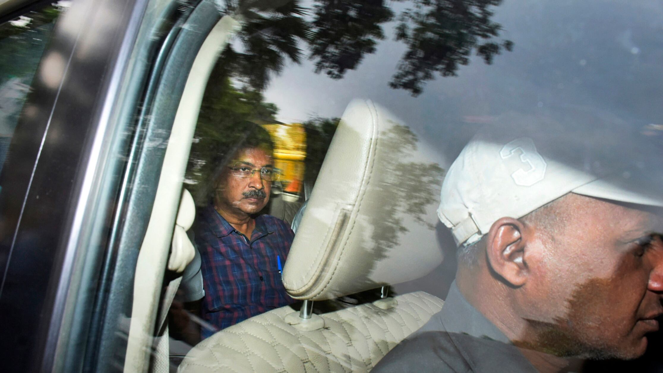 Indian opposition leader Arvind Kejriwal, pictured after an earlier court appearance, has been given interim bail by the Supreme Court (Dinesh Joshi/AP)