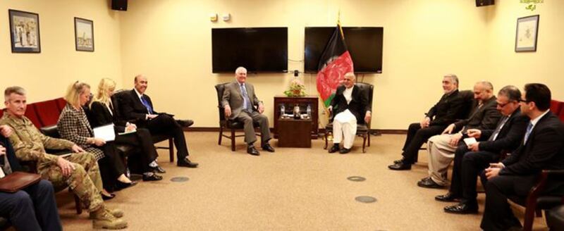 Rex Tillerson and Ashraf Ghani.