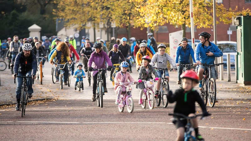 Ciclovia included family focused activities both along the route and at the hubs located at Botanic Gardens and Belfast City Hall. pictured enjoying the freedom of two wheels. Picture by Brian Morrison&nbsp;