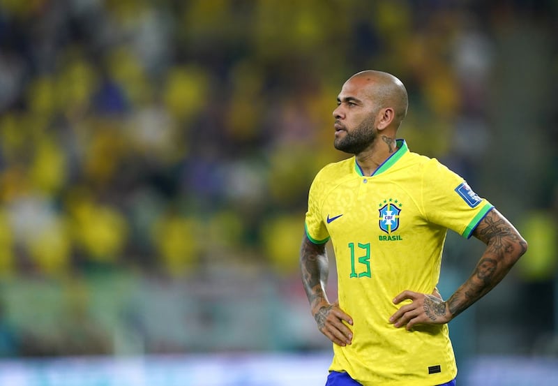 Dani Alves during the World Cup in Qatar last year