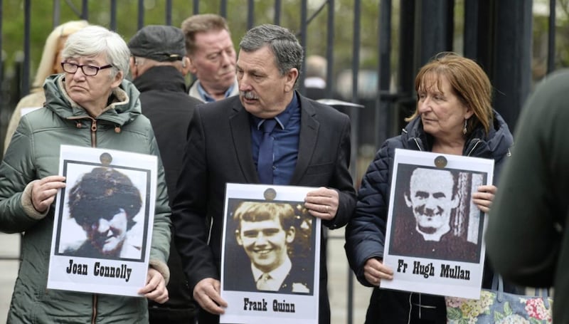 Families of the Ballymurphy victims attending the inquest this week. Picture by Hugh Russell