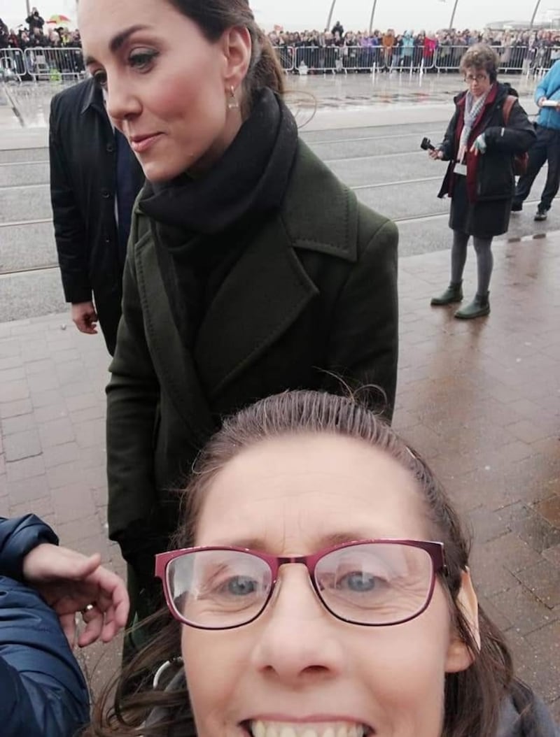 Paul Philip Roberts’ wife Theresa Shaw taking a photo with Kate Middleton in Blackpool
