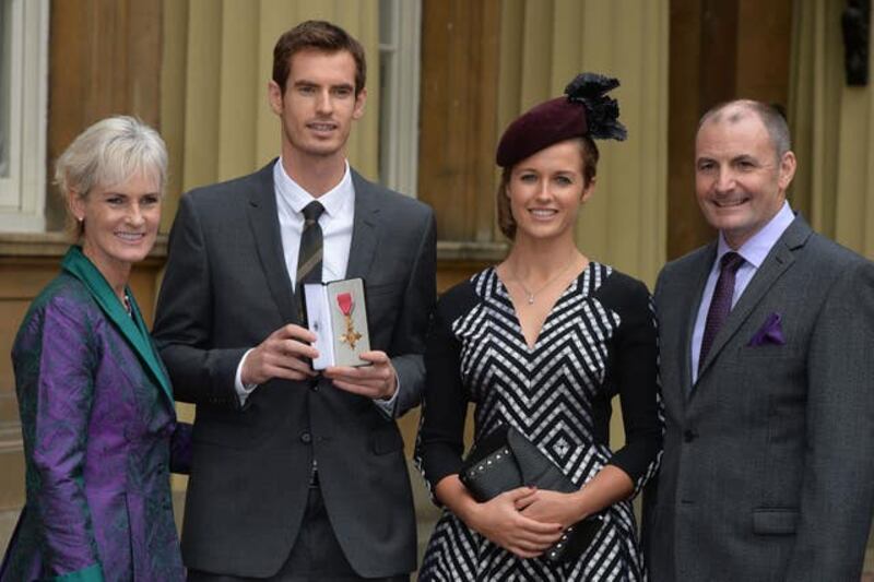 Murray with his parents and Kim.