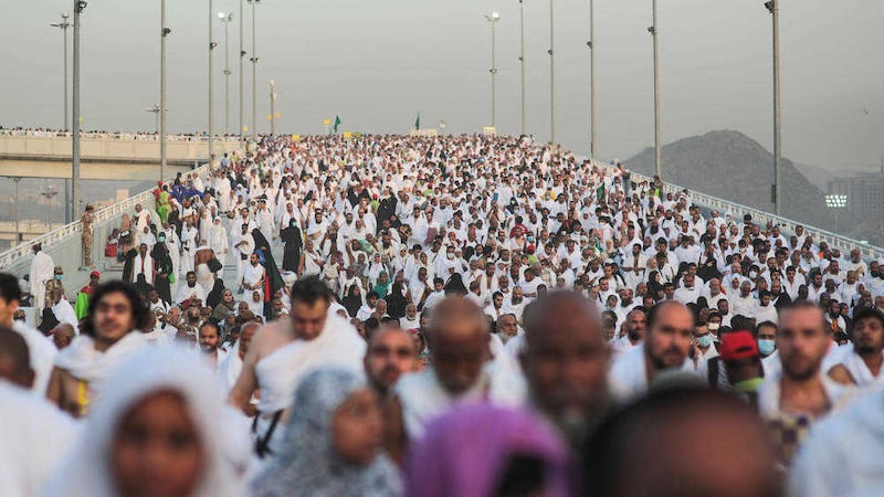Hundreds of thousands of Muslim pilgrims make their way to cast stones at a pillar symbolizing the stoning of Satan, in a ritual called &quot;Jamarat,&quot; the last rite of the annual hajj, on the first day of Eid al-Adha, in Mina near the holy city of Mecca. Picture: AP /Mosa&#39;ab Elshamy)              