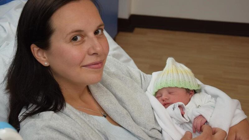 Kaja Gersinka used a new device while giving birth to her daughter Rosie in Newcastle.