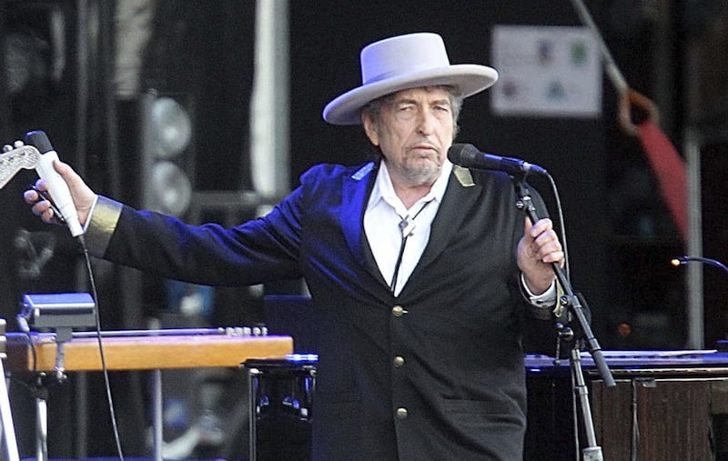 Bob Dylan performing onstage at Les Vieilles Charrues Festival in Carhaix, western France, in July 2012. Picture by David Vincent/AP 