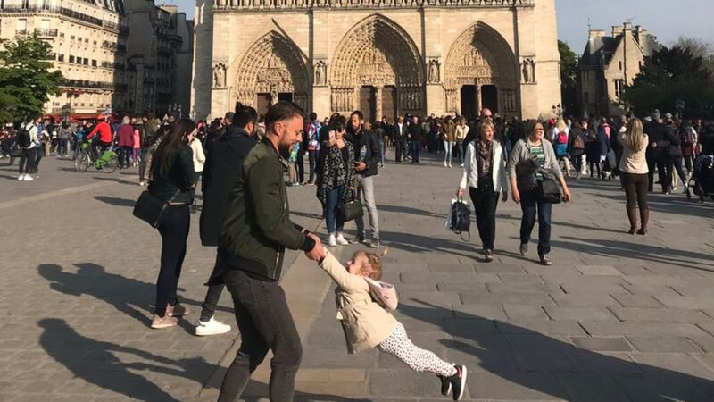Tourist Brooke Windsor said she took the photo about an hour before the cathedral caught alight.