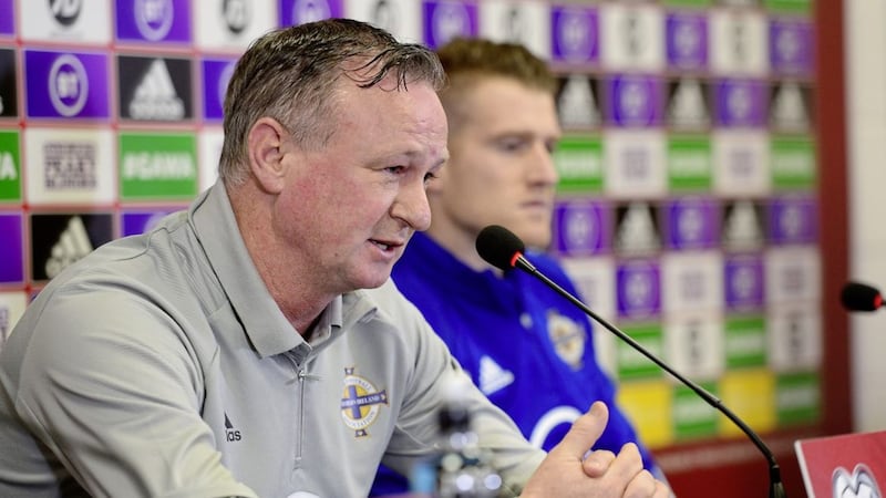 Michael O&#39;Neill insists his full focus will be on events in Frankfurt, and not in Cardiff. Picture by Pacemaker 
