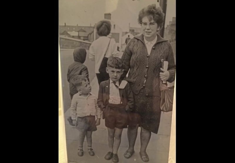Chris (left), Paul and their mum in 1968 