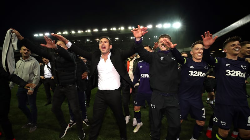 The Derby manager was filmed singing ‘stop crying Frank Lampard’ after his side beat Leeds.