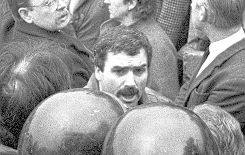 Freddie Scappaticci pictured at an IRA funeral in 1987.