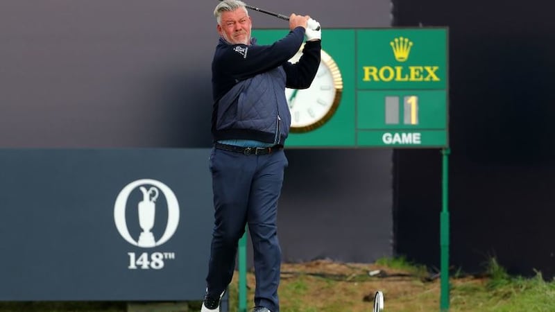 Dungannon golfer Darren Clarke, who was born on this day in 1968, tees off The Open Championship 2019 at Royal Portrush Golf Club.