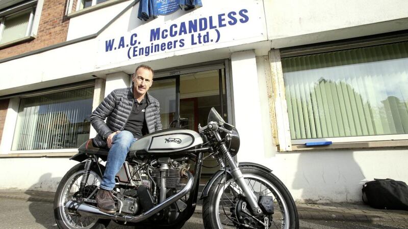 Jeremy McWilliams unveiled the blue plaque to Rex McCandless. Picture by Mal McCann 