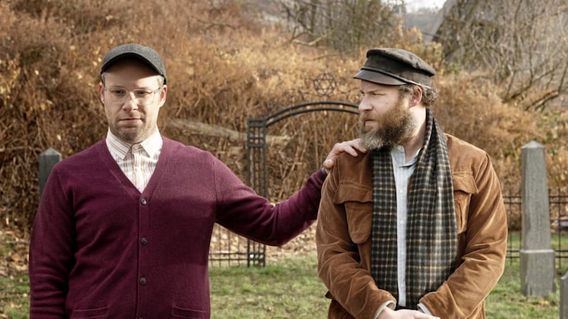Seth Rogen as both Ben Greenbaum and Herschel Greenbaum in An American Pickle 