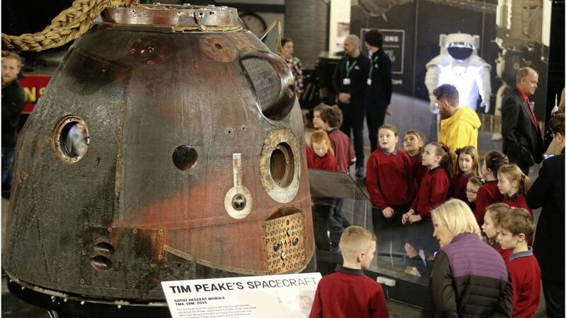 The Soyuz space capsule on display at the Ulster Transport Museum in Cultra, north Down. Picture by Hugh Russell 