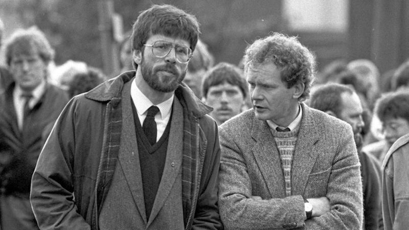THE role of the late Martin McGuinness within republicanism is highlighted in previously confidential files. The late Sinn F&eacute;in politician pictured with Gerry Adams in 1987. Picture by PA 