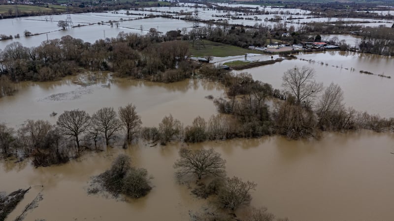 Flooded fields on the outskirts of Gloucester in January