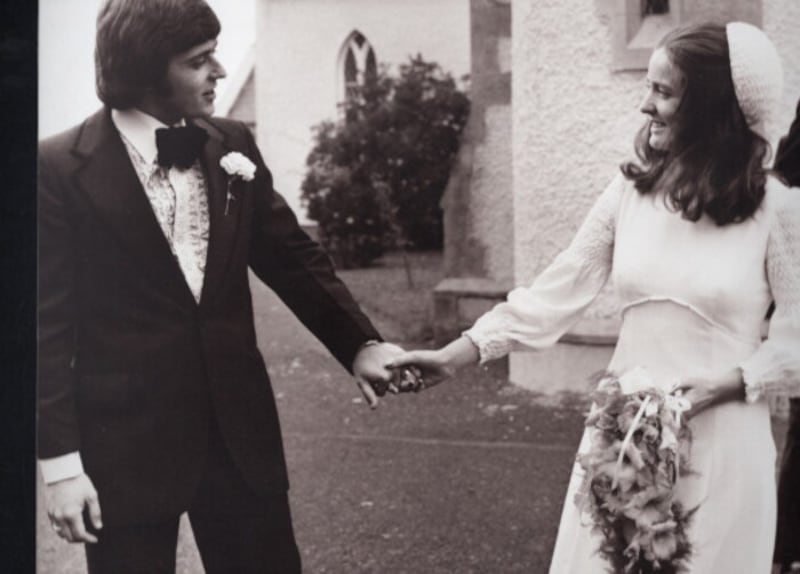 Bill Whelan with wife, Denise, on their wedding day