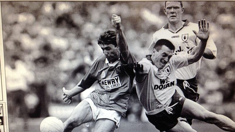 John Rafferty, pictured in action against Tyrone, was one of the most gifted corner-backs in the game in the 1990s 