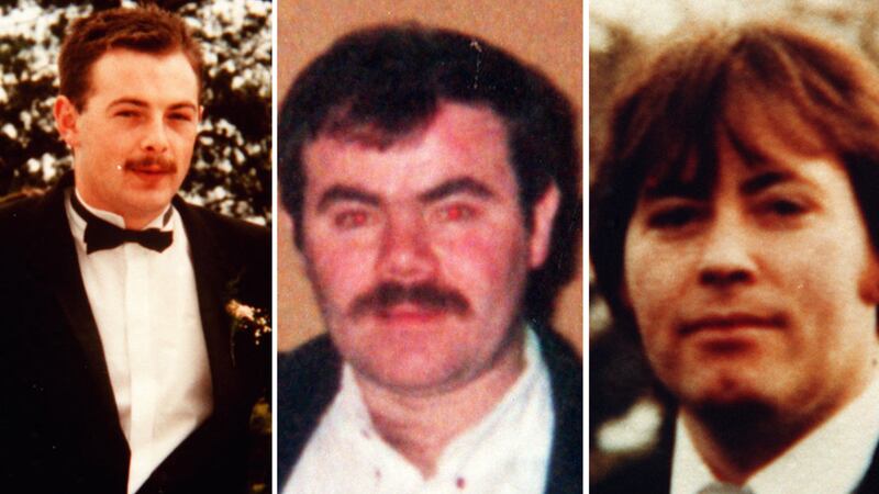 (l-r) Tony Doris, Peter Ryan and Lawrence McNally died in an SAS ambush in 1991 
