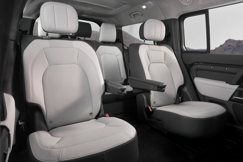 The middle captain chairs are available on the Defender 130