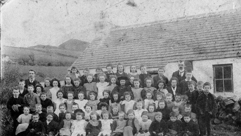 Pupils and teachers at the former Carricknagavna National School in south Armagh pose for the school&#39;s only known photo in 1901 